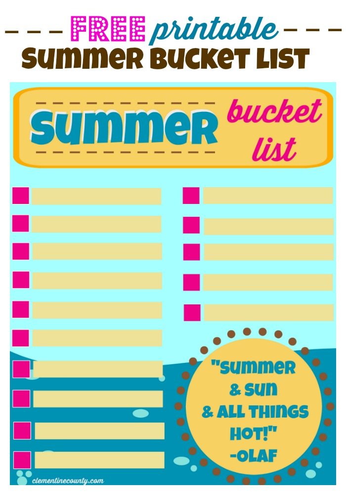 PrintableSummerBucketList