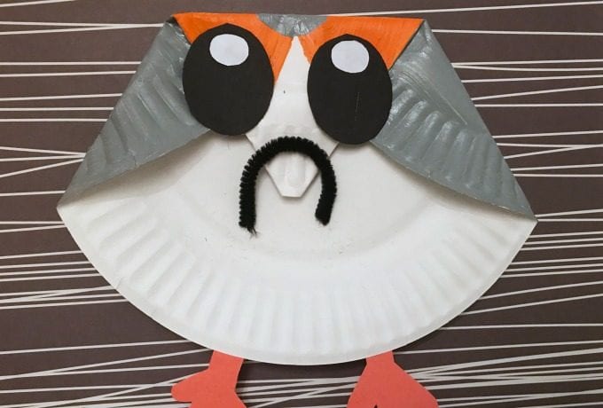 Paper Plate Porgs - A Star Wars Craft