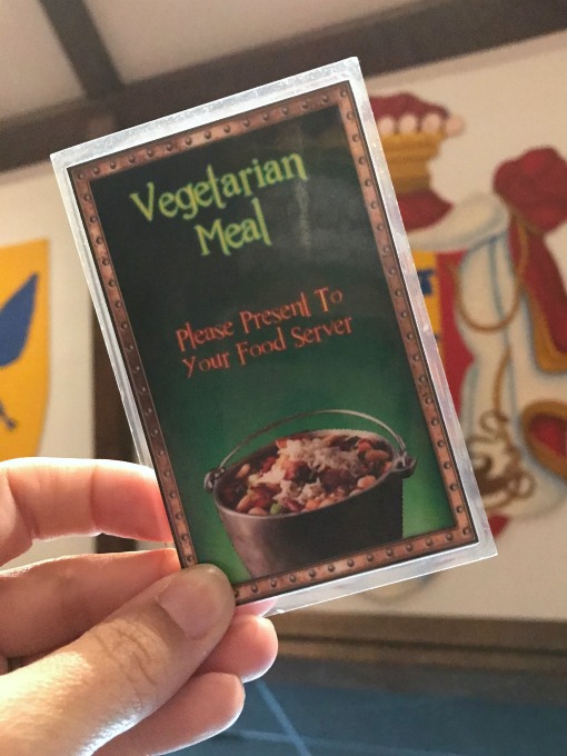 Medieval Times Vegetarian Meal