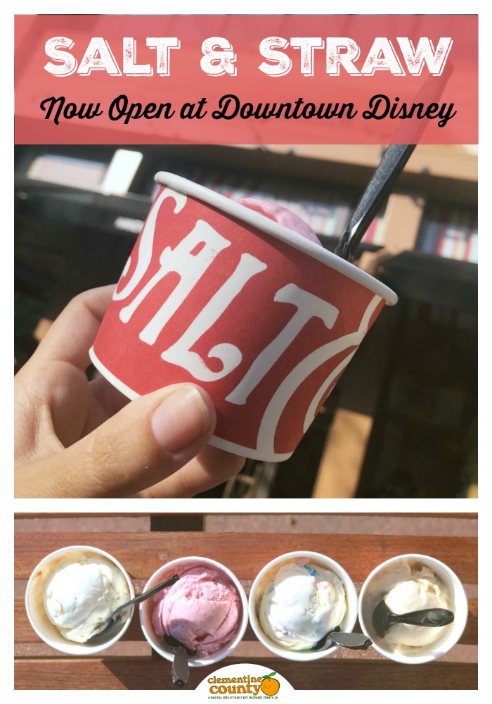 Salt & Straw is now open at Downtown Disney. The new ice cream shop at Disneyland Resort's Downtown Disney District offers unique flavors, and includes vegan and gluten-free ice cream. #DTD #DowntownDisney #Disneyland #Disney #icecream #DisneySMMC #DisneyMoms