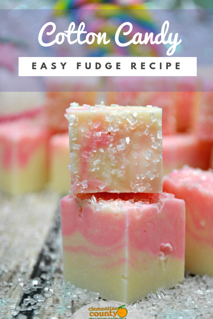 You can have cotton candy at Christmas, too! This easy cotton candy flavored fudge recipe was inspired by the Sugar Plum Fairy in Disney's The Nutcracker and the Four Realms. It's an easy holiday baking recipe for Disney kids or sharing with anyone in the Land of Sweets. #DisneyNutcracker #fudge #Christmasbaking