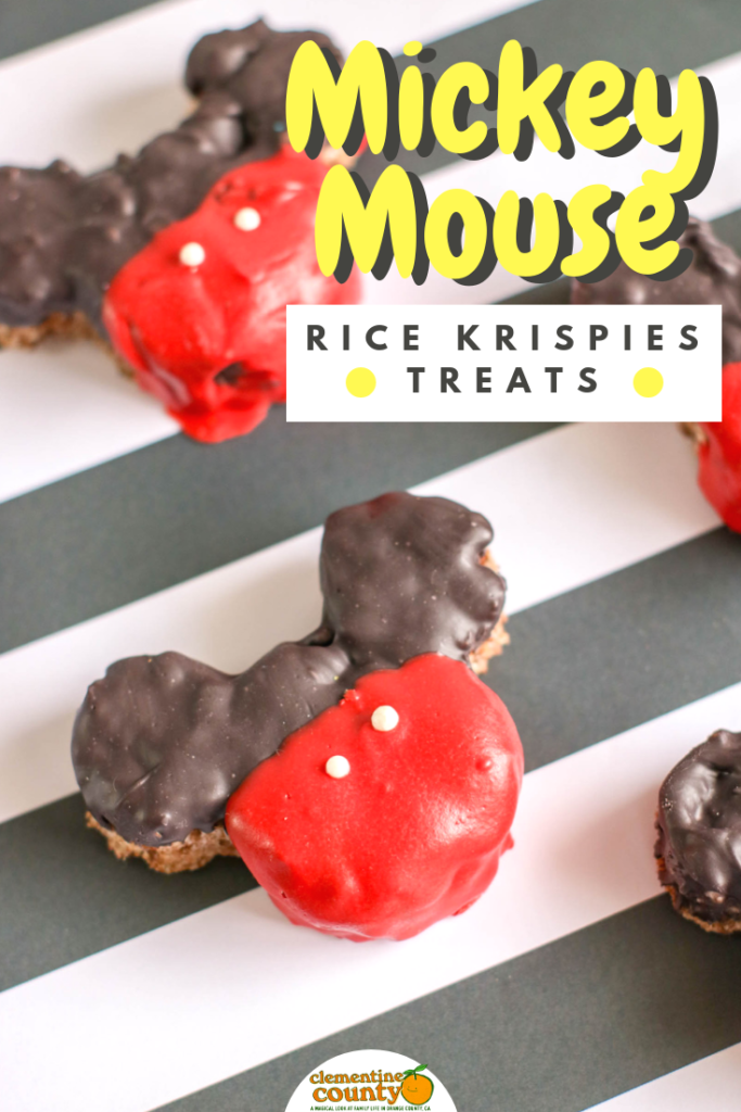 Make your own DIY Mickey Mouse treats for your treat table.  These Mickey Mouse Rice Krispies Treats are easy and so much fun! #DisneyRecipes #MickeyMouse