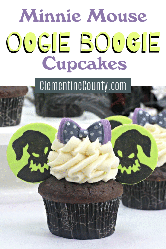 It's Oogie's time to Boogie now!  These Oogie Boogie Cupcakes are the perfect Disney recipe for a Nightmare Before Christmas party or movie night! 