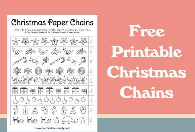 Free Printable Christmas Chains To Color Clementine County