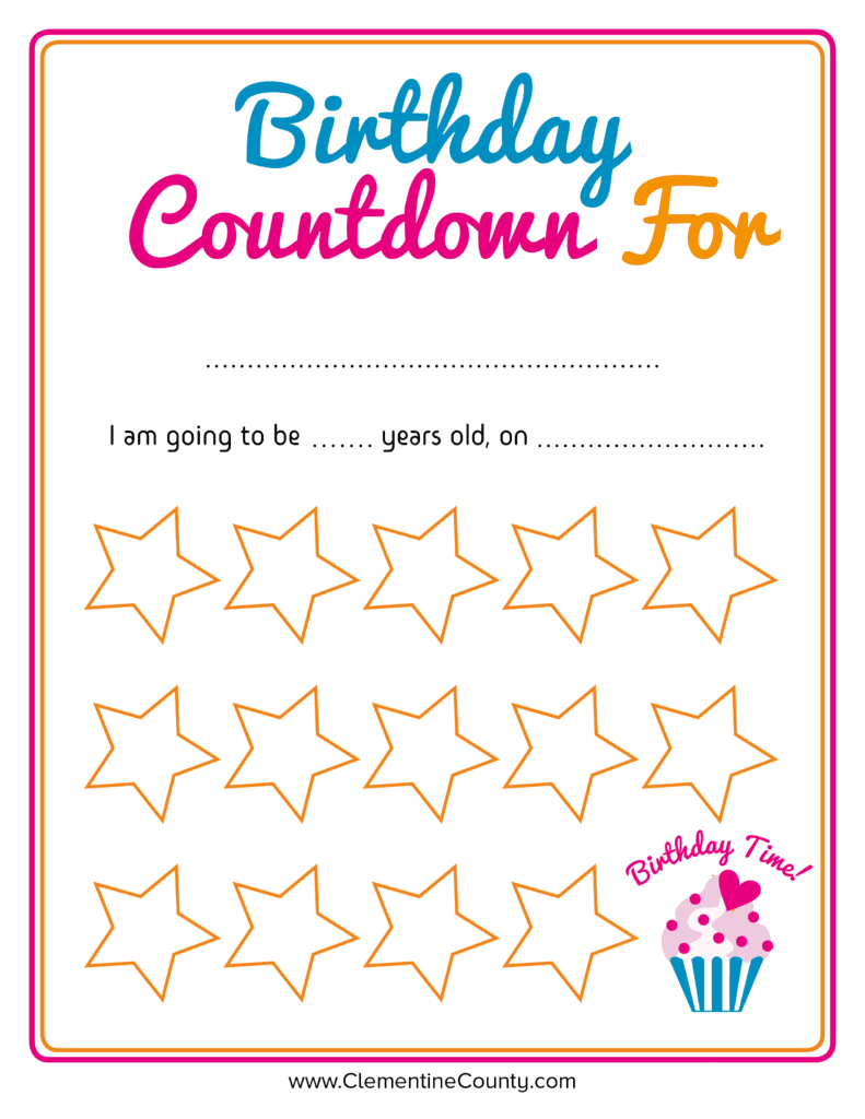 Free Birthday Countdown Printable Clementine County