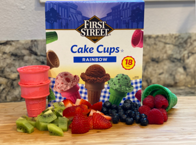 Ice Cream Cones Filled with Fruit