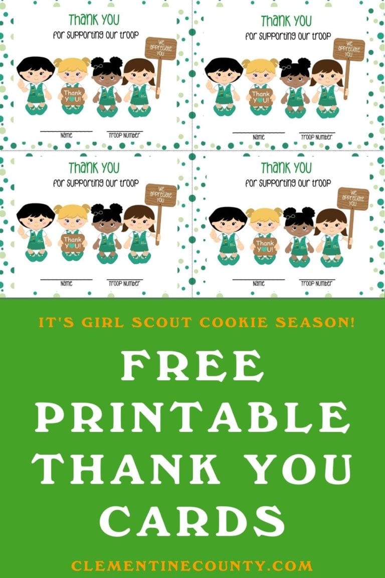 Free Thank You Cards For Girl Scouts Clementine County Free Thank You Cards For Girl Scouts Clementine County