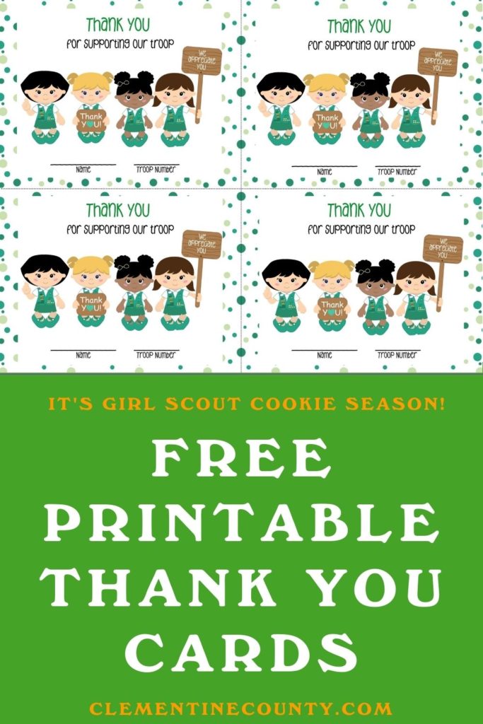 Free Thank You Cards For Girl Scouts Clementine County